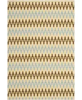 Safavieh Hampton HAM518 Green and Light Blue 6'7" x 9'6" Outdoor Area Rug