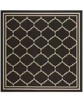 Safavieh Courtyard CY6889 Black and Creme 6'7" x 6'7" Sisal Weave Square Outdoor Area Rug