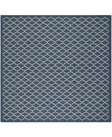 Safavieh Courtyard CY6919 Navy and Beige 5'3" x 5'3" Sisal Weave Square Outdoor Area Rug