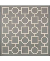 Safavieh Courtyard CY6925 Anthracite and Beige 7'10" x 7'10" Sisal Weave Square Outdoor Area Rug