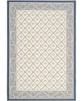 Safavieh Courtyard CY7427 Beige and Navy 5'3" x 7'7" Sisal Weave Outdoor Area Rug