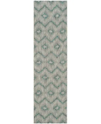Safavieh Courtyard CY8463 Grey and Blue 2'3" x 12' Runner Outdoor Area Rug