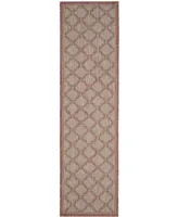 Safavieh Courtyard CY8474 Red and Beige 2'3" x 12' Sisal Weave Runner Outdoor Area Rug