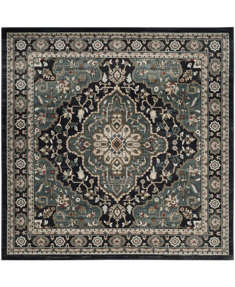 Safavieh Lyndhurst LNH338 Anthracite and Teal 7' x 7' Square Area Rug