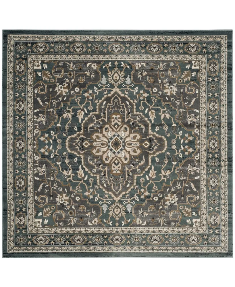 Safavieh Lyndhurst LNH338 Teal and Gray 7' x 7' Square Area Rug