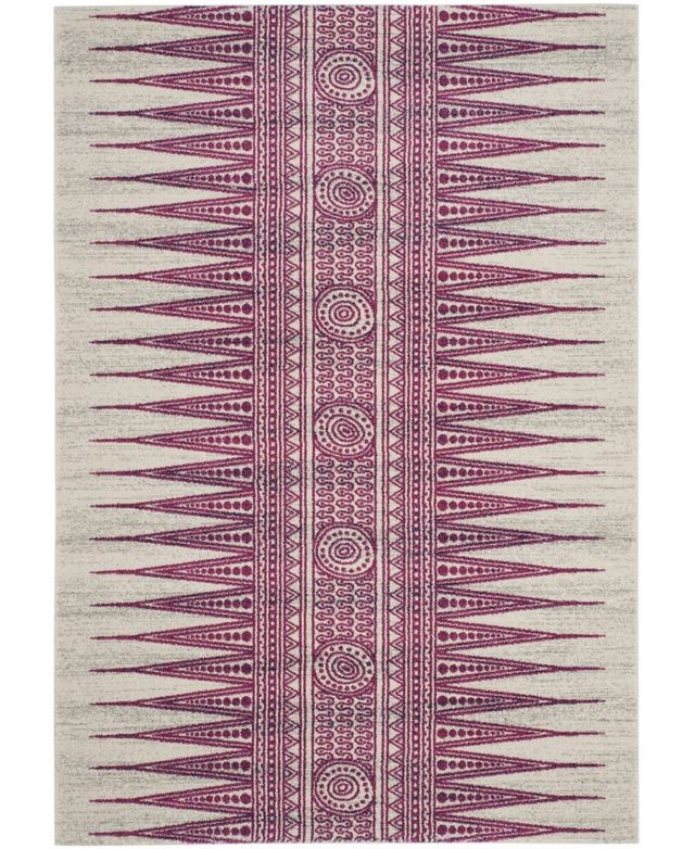 Safavieh Evoke EVK226 Ivory and Fuchsia 6'7" x 9' Area Rug