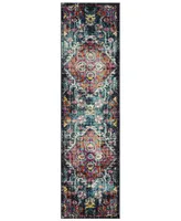 Safavieh Monaco MNC252 Blue and Fuchsia 2'2" x 12' Runner Area Rug