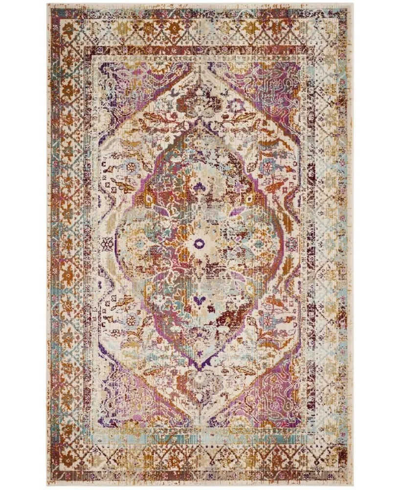 Safavieh Baldwin BDN189 Ivory and Fuchsia 3'3" x 5' Area Rug