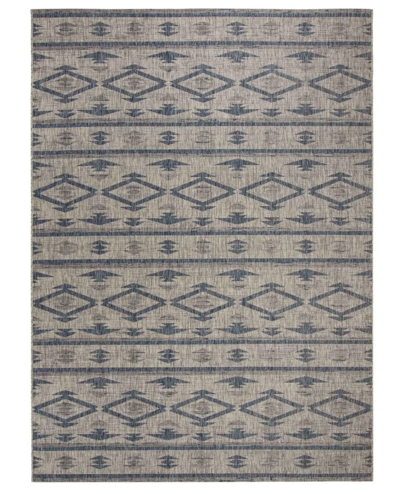 Safavieh Courtyard CY8863 Gray and Navy 9' x 12' Outdoor Area Rug