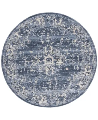 Safavieh Charleston CHL411 Navy and Creme 6'7" x 6'7" Round Area Rug