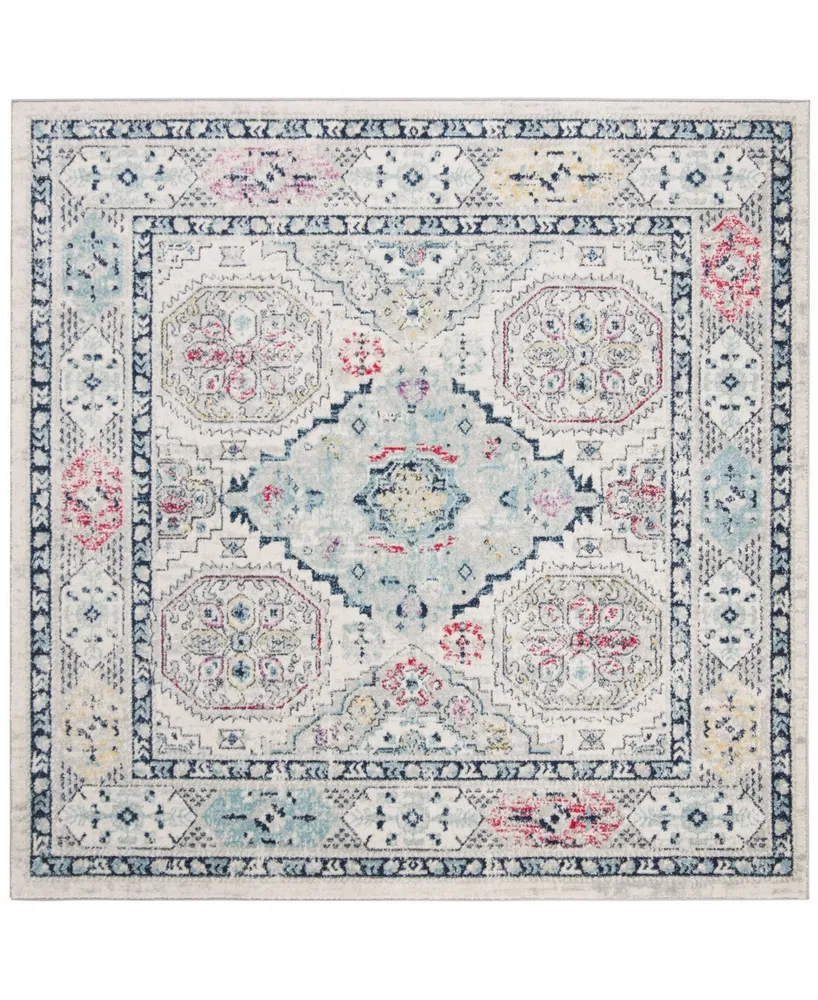 Safavieh Madison MAD925 Light Gray and Fuchsia 6'7" x 6'7" Square Area Rug