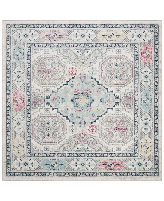 Safavieh Madison MAD925 Light Gray and Fuchsia 6'7" x 6'7" Square Area Rug