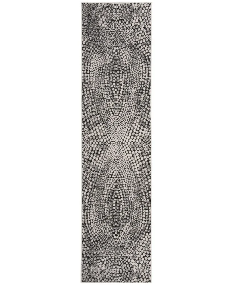 Safavieh Lurex LUR185 Black and Light Grey 2' x 8' Runner Area Rug