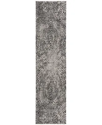 Safavieh Lurex LUR185 Black and Light Grey 2' x 8' Runner Area Rug