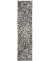 Safavieh Lurex LUR185 Black and Light Grey 2' x 8' Runner Area Rug