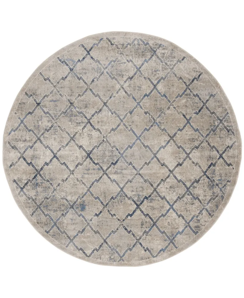 Safavieh Brentwood BNT809 Light Gray and Blue 6'7" x 6'7" Round Rug