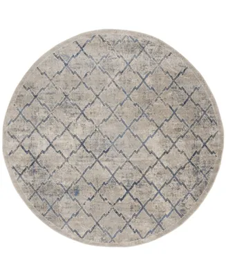 Safavieh Brentwood BNT809 Light Gray and Blue 6'7" x 6'7" Round Rug