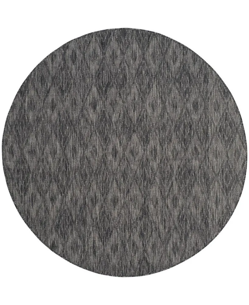 Safavieh Courtyard CY8522 Black 5'3" x 5'3" Sisal Weave Round Outdoor Area Rug