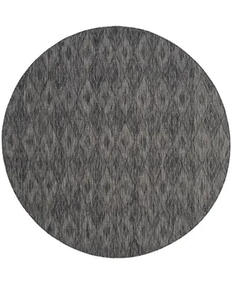 Safavieh Courtyard CY8522 Black 5'3" x 5'3" Sisal Weave Round Outdoor Area Rug