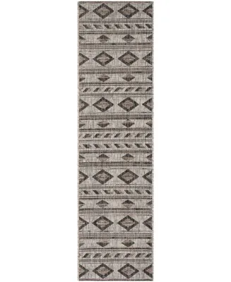 Safavieh Courtyard CY8529 Grey and Black 2'3" x 10' Sisal Weave Runner Outdoor Area Rug