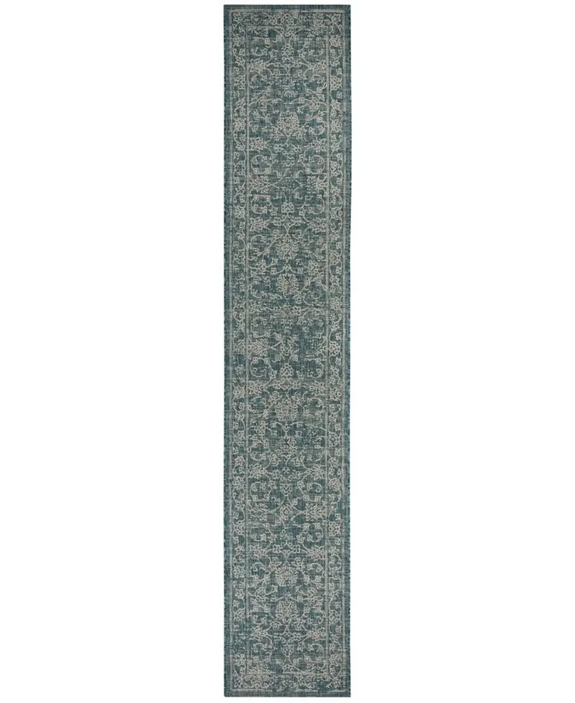 Safavieh Courtyard CY8680 Turquoise 2'3" x 14' Sisal Weave Runner Outdoor Area Rug