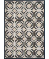 Safavieh Courtyard CY6112 Beige and Navy 6'7" x 9'6" Outdoor Area Rug