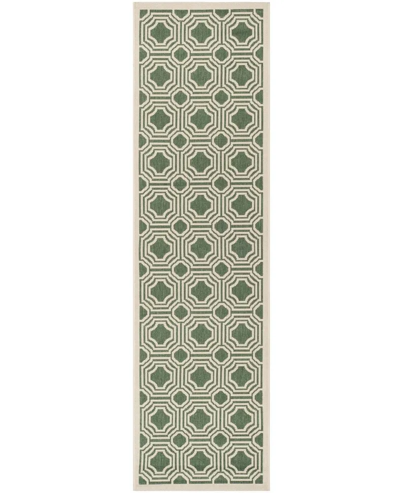 Safavieh Courtyard CY6112 Dark Green and Beige 2'3" x 8' Runner Outdoor Area Rug