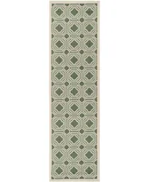 Safavieh Courtyard CY6112 Dark Green and Beige 2'3" x 8' Runner Outdoor Area Rug