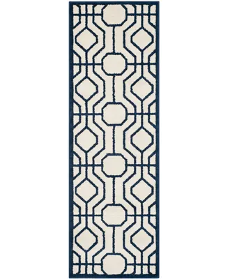 Safavieh Amherst AMT416 Ivory and Navy 2'3" x 7' Runner Area Rug