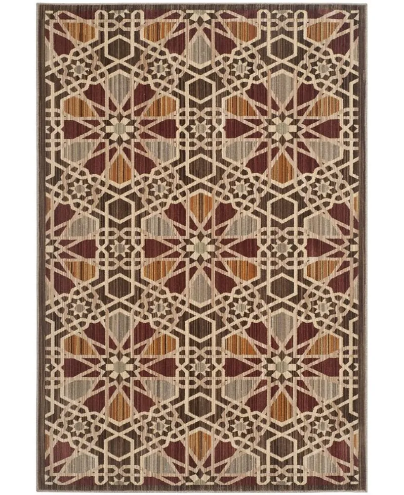 Safavieh Infinity INF560 Brown and Beige 5'1" x 7'6" Area Rug