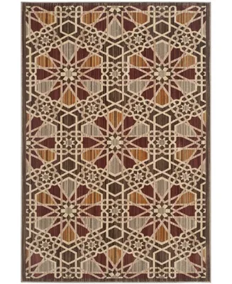 Safavieh Infinity INF560 Brown and Beige 5'1" x 7'6" Area Rug