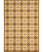 Safavieh Hampton HAM510 Camel and Ivory 6'7" x 9'6" Outdoor Area Rug