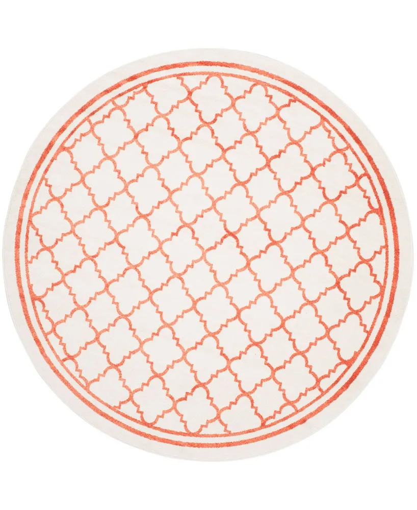 Safavieh Amherst AMT422 Beige and Orange 7' x 7' Round Area Rug