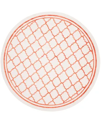 Safavieh Amherst AMT422 Beige and Orange 7' x 7' Round Area Rug