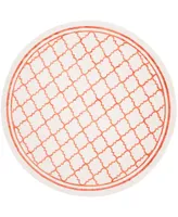 Safavieh Amherst AMT422 Beige and Orange 7' x 7' Round Area Rug