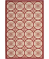 Safavieh Courtyard CY7476 Beige and Red 5'3" x 7'7" Sisal Weave Outdoor Area Rug