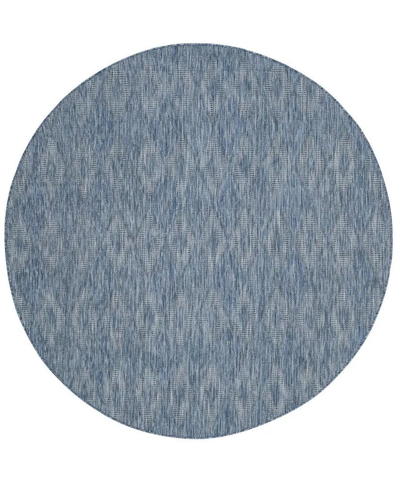 Safavieh Courtyard CY8522 Navy 6'7" x 6'7" Sisal Weave Round Outdoor Area Rug