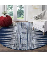 Safavieh Evoke EVK226 Royal and Ivory 6'7" x 6'7" Round Area Rug