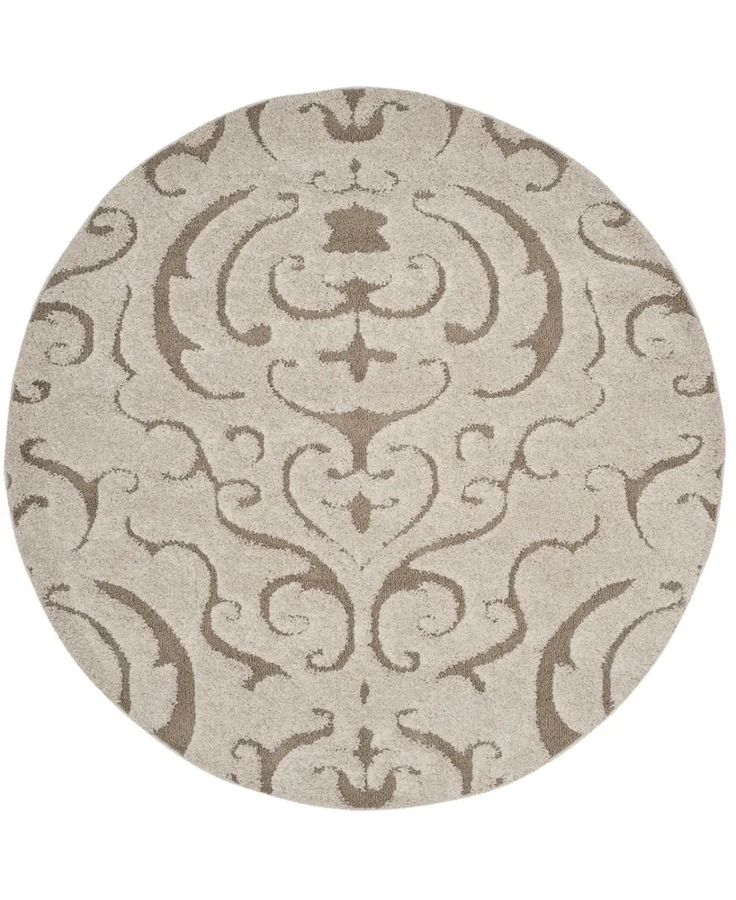 Safavieh Florida Shag SG467 Cream and Beige 6'7" x 6'7" Round Area Rug