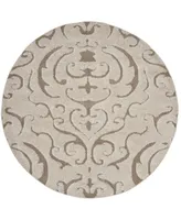 Safavieh Florida Shag SG467 Cream and Beige 6'7" x 6'7" Round Area Rug