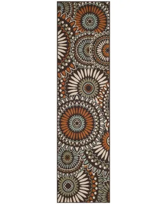 Safavieh Veranda VER091 Chocolate and Terracotta 2'3" x 8' Runner Outdoor Area Rug