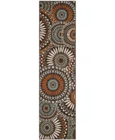 Safavieh Veranda VER091 Chocolate and Terracotta 2'3" x 8' Runner Outdoor Area Rug