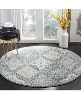 Safavieh Evoke EVK274 Light Blue and Ivory 5'1" x 5'1" Round Area Rug