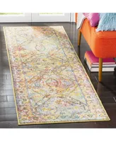 Safavieh Crystal CRS516 Light Blue and Orange 2'2" x 7' Runner Area Rug