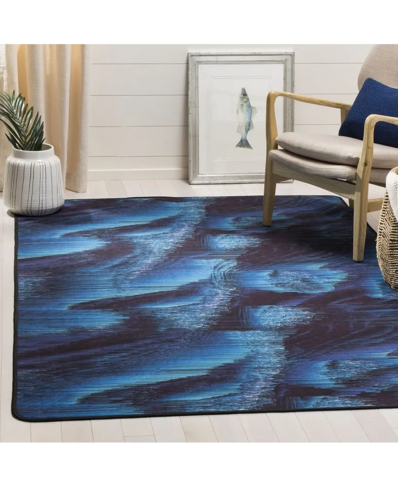 Safavieh Daytona DAY120 Black and Turquoise 5'1" x 7'6" Area Rug