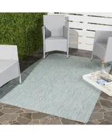 Safavieh Courtyard CY8521 Aqua and Gray 5'3" x 7'7" Outdoor Area Rug