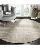 Safavieh Evoke Ivory and Silver 6'7" x 6'7" Round Area Rug