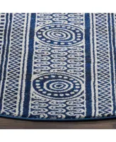 Safavieh Evoke EVK226 Royal and Ivory 6'7" x 6'7" Round Area Rug