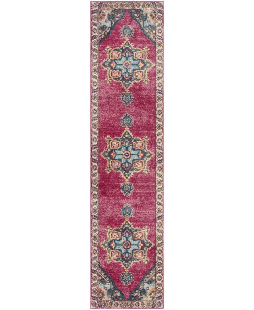 Safavieh Merlot MER108 Fuchsia and Multi 2' x 8' Runner Area Rug