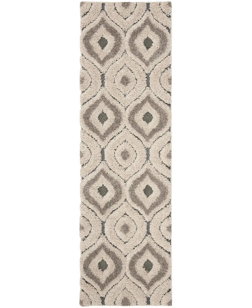 Safavieh Florida Shag SG461 Cream and Light Blue 2'3" x 7' Runner Area Rug